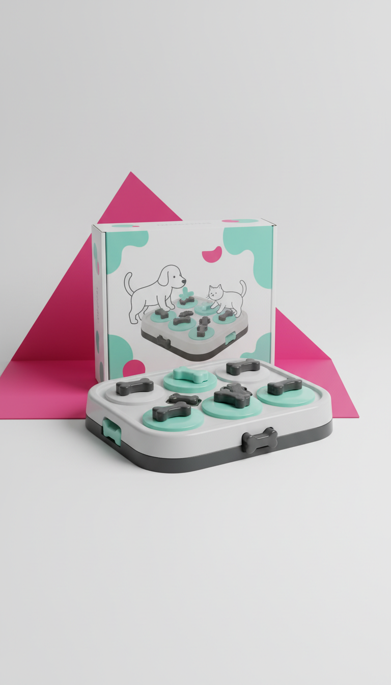 Interactive Pet Feeding Puzzle Tray